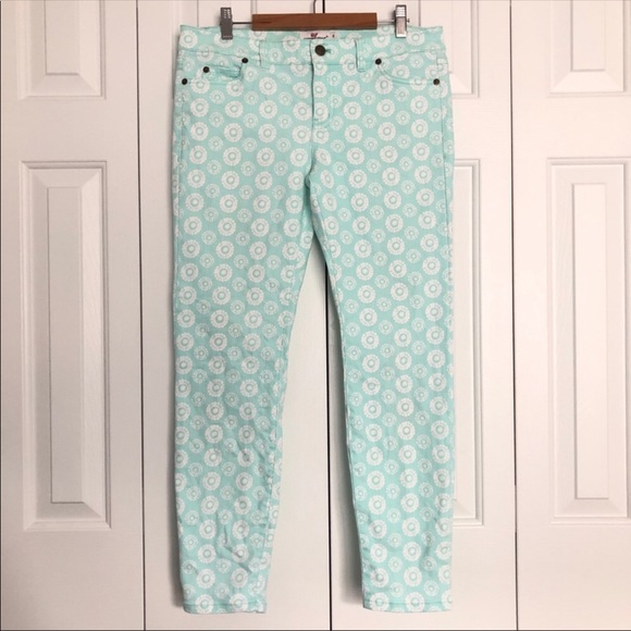 Vineyard Vines Aqua Batik Dot Ankle Jeans - Picture 2 of 6